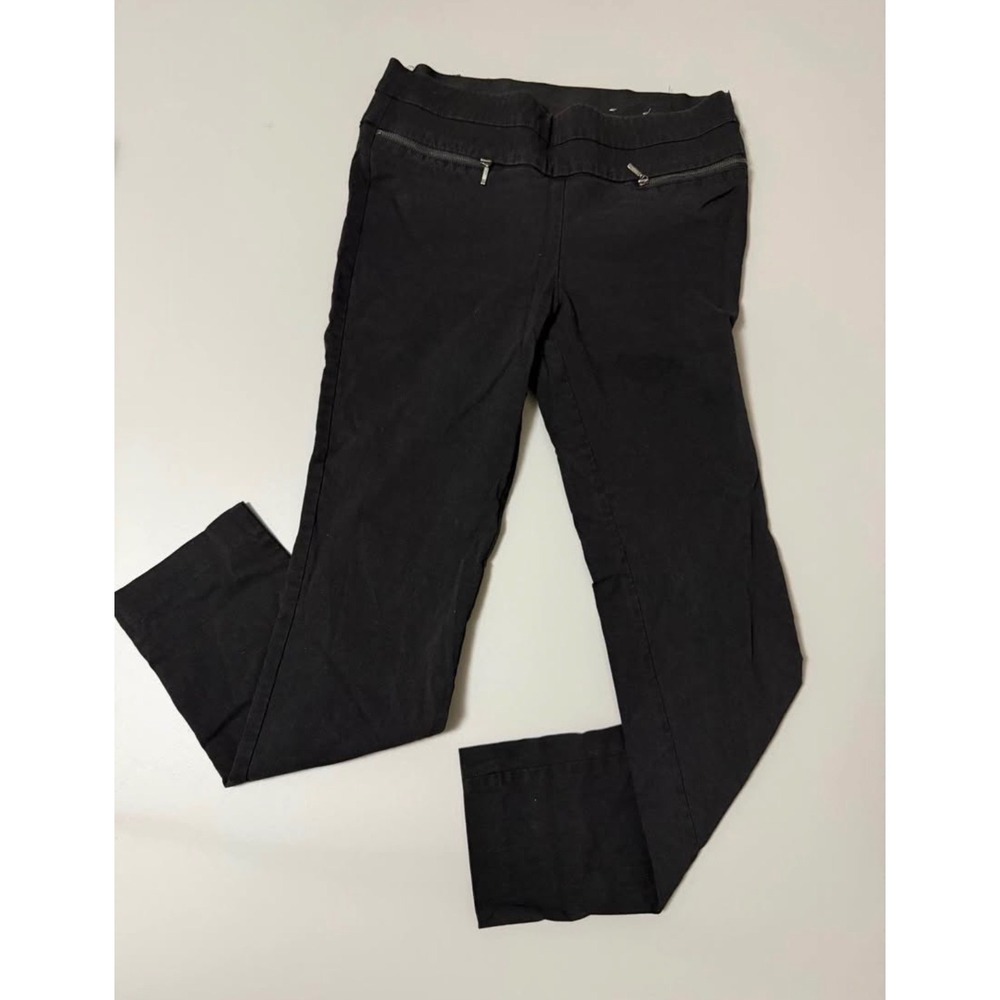 Candies Audrey Pull On Black Slim Leg Pants Zipper Detail Women Medium